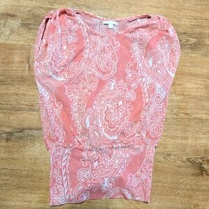 New York & Company Coral Paisley Blouse